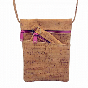 Natalie Therese Crossbody Cork Bag and Matching Keychain Change Pouch NWOT